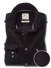Zermatt Corduroy Garment Dyed Black Full Sleeve Tailored Fit Casual Cotton Shirt