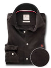 Ralph Knitted Black Solid Full Sleeve Tailored Fit Casual Cotton Shirt