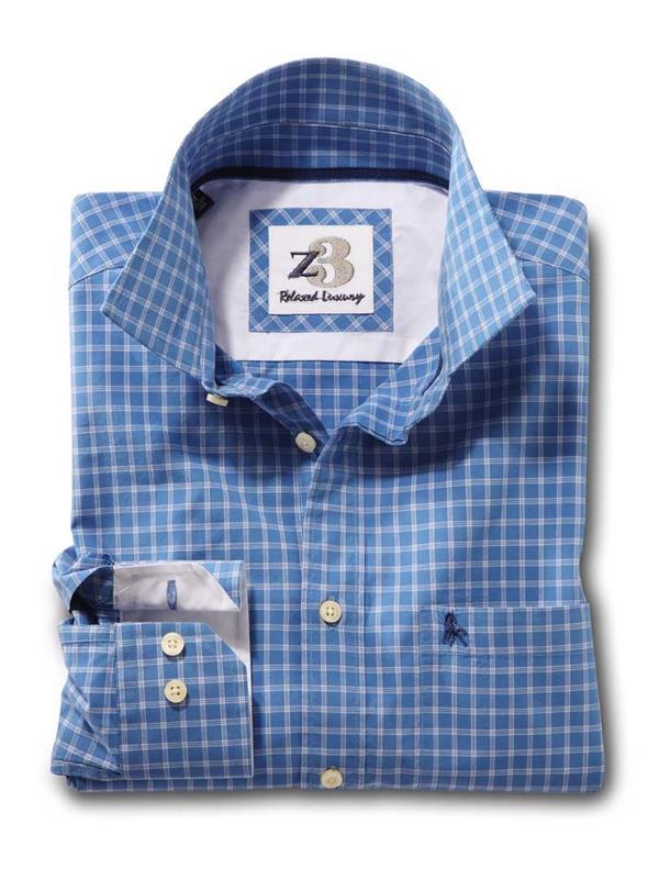 Porter Blue Check    Cotton Shirt