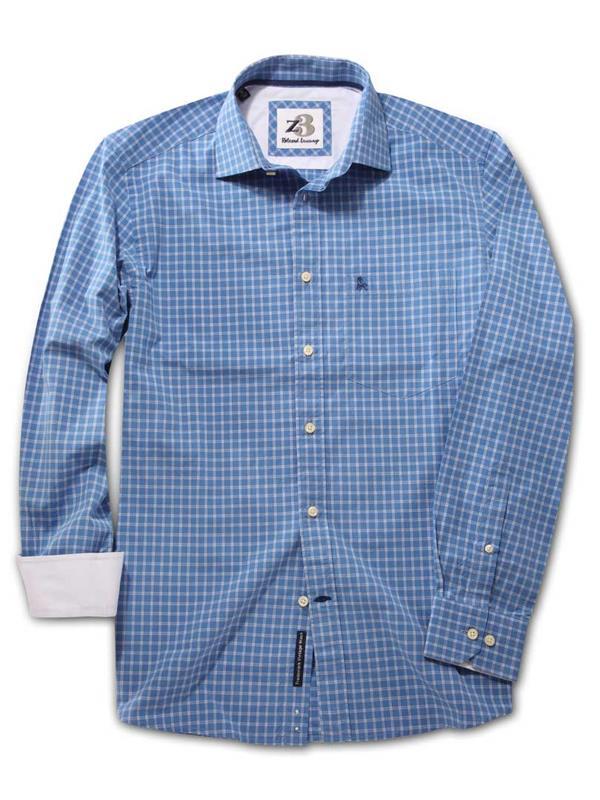 Porter Blue Check    Cotton Shirt