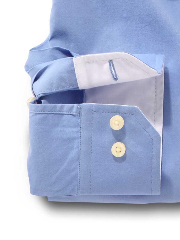 Captain Blue Solid Full sleeve single cuff   Cotton Shirt