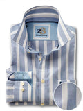 Paraiso Blue Striped Full sleeve single cuff   Cotton Shirt