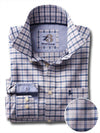 Dunham Blue Check Full sleeve single cuff   Cotton Shirt