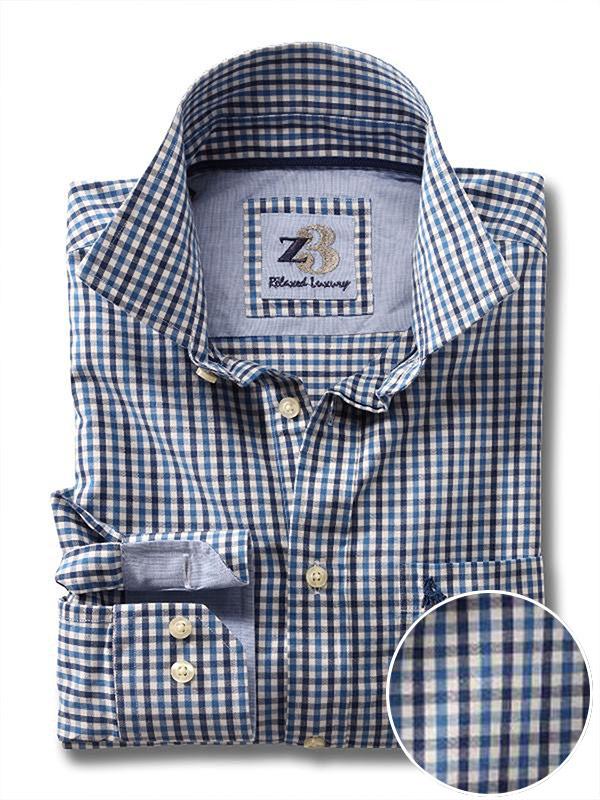 Peters Blue Check Full sleeve single cuff   Cotton Shirt