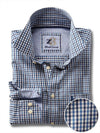 Peters Blue Check Full sleeve single cuff   Cotton Shirt
