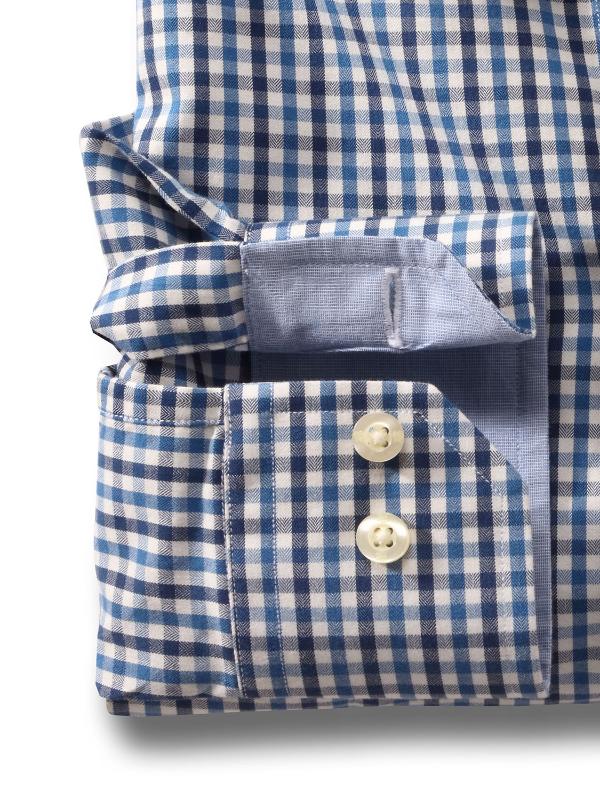 Peters Blue Check Full sleeve single cuff   Cotton Shirt