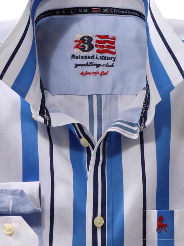 Ronda Blue Striped Full sleeve single cuff   Cotton Shirt