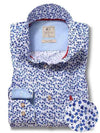 Sheffield Blue Printed Full Sleeve Tailored Fit Casual Cotton Shirt