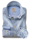 Lisbon Blue Printed Full Sleeve Tailored Fit Casual Cotton Shirt