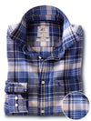 Keane Twill Blue Check Full Sleeve Tailored Fit Casual Cotton Shirt