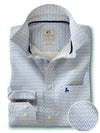 Beckham Blue Printed Full Sleeve Tailored Fit Casual Cotton Shirt