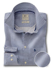 Scholes Blue Printed Full Sleeve Tailored Fit Casual Cotton Shirt