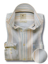 Brac Crepe Blue Striped Full Sleeve Tailored Fit Casual Cotton Shirt
