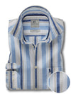 Graciosa Slub Blue Striped Full Sleeve Tailored Fit Casual Cotton Shirt