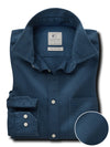 Starka Dobby Garment Dyed Blue Full Sleeve Tailored Fit Casual Cotton Shirt