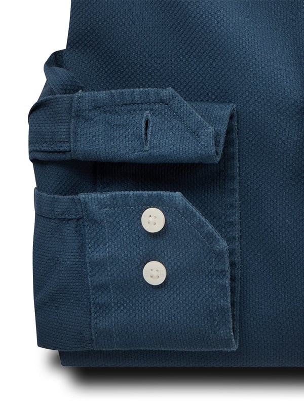 Starka Dobby Garment Dyed Blue Full Sleeve Tailored Fit Casual Cotton Shirt