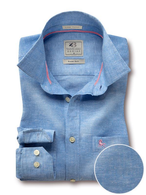 Sardinia Blue Solid    Blended Shirt