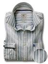 Scheffler Blue Striped Full Sleeve Tailored Fit Casual Blended Shirt