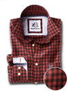 Howard Burgundy Check Full sleeve single cuff   Cotton Shirt