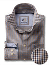 Peters Chocolate Check Full sleeve single cuff   Cotton Shirt
