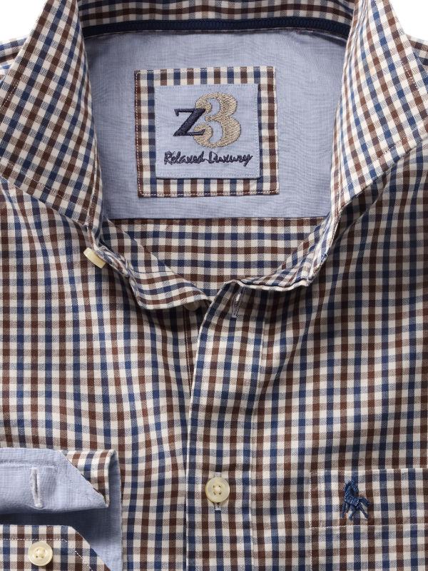 Peters Chocolate Check Full sleeve single cuff   Cotton Shirt