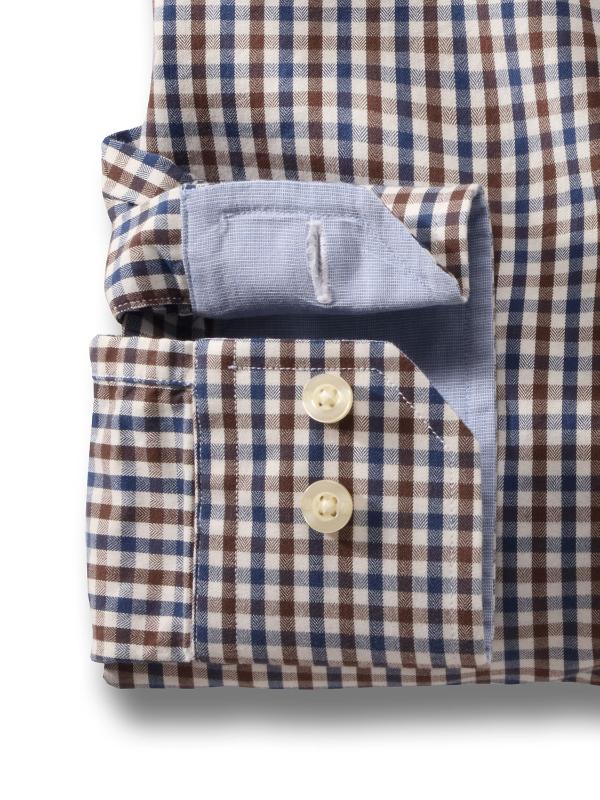 Peters Chocolate Check Full sleeve single cuff   Cotton Shirt