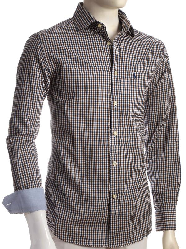 Peters Chocolate Check Full sleeve single cuff   Cotton Shirt