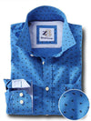 Swan Cobalt Printed    Cotton Shirt