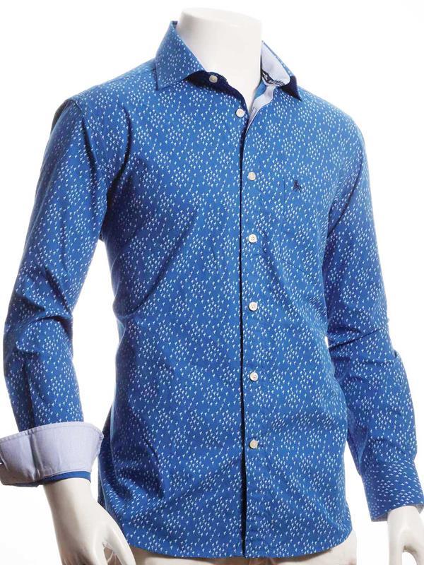Flamingo Cobalt Printed Full sleeve single cuff   Cotton Shirt