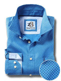 Modric Cobalt Printed Full sleeve single cuff   Cotton Shirt
