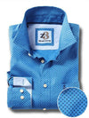 Modric Cobalt Printed Full sleeve single cuff   Cotton Shirt