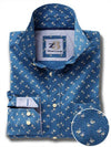 Flamingo Cobalt Printed Full sleeve single cuff   Cotton Shirt