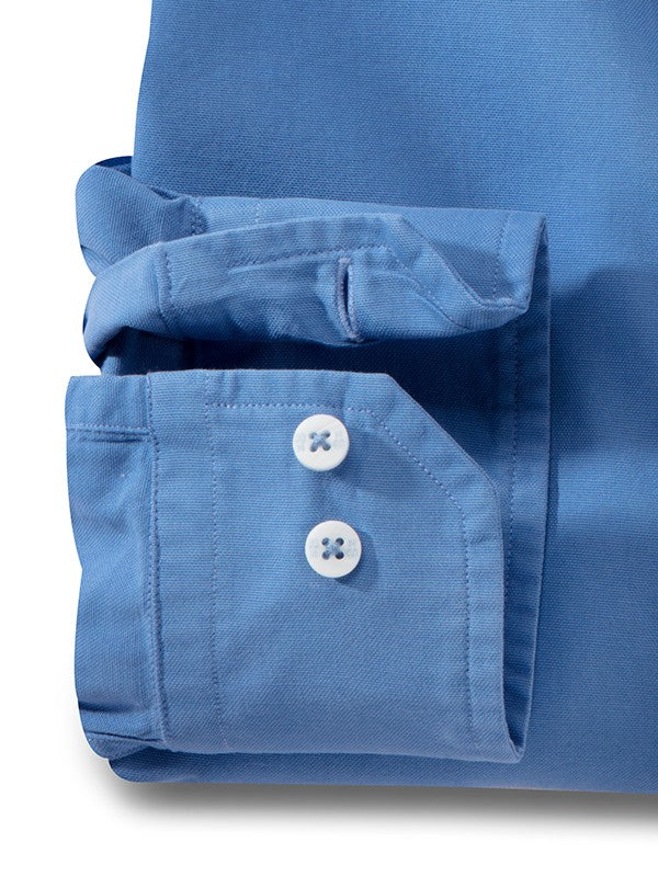 Murren Oxford Garment Dyed Cobalt Solid Full Sleeve Tailored Fit Casual Cotton Shirt