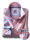Norte Coral Check Full sleeve single cuff   Cotton Shirt