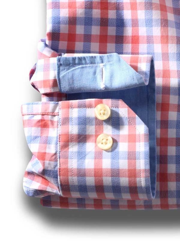 Norte Coral Check Full sleeve single cuff   Cotton Shirt