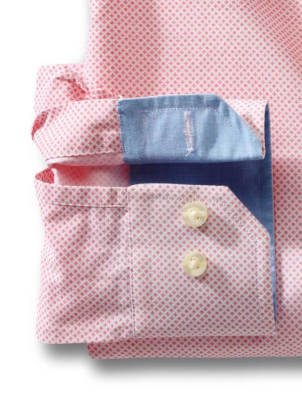 Siesta Coral Printed Full sleeve single cuff   Cotton Shirt