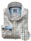 Bavaro Cream Check Full sleeve single cuff   Cotton Shirt