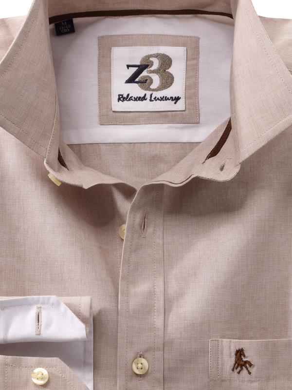 Captain Cream Solid Full sleeve single cuff   Cotton Shirt