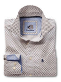 Kitts Ecru Printed Cotton Shirt