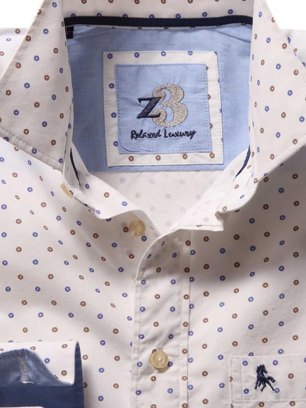 Maarten Ecru Printed Cotton Shirt