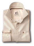 Antoine Ecru Printed Full sleeve single cuff   Cotton Shirt