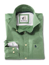 Lager Green Printed    Cotton Shirt