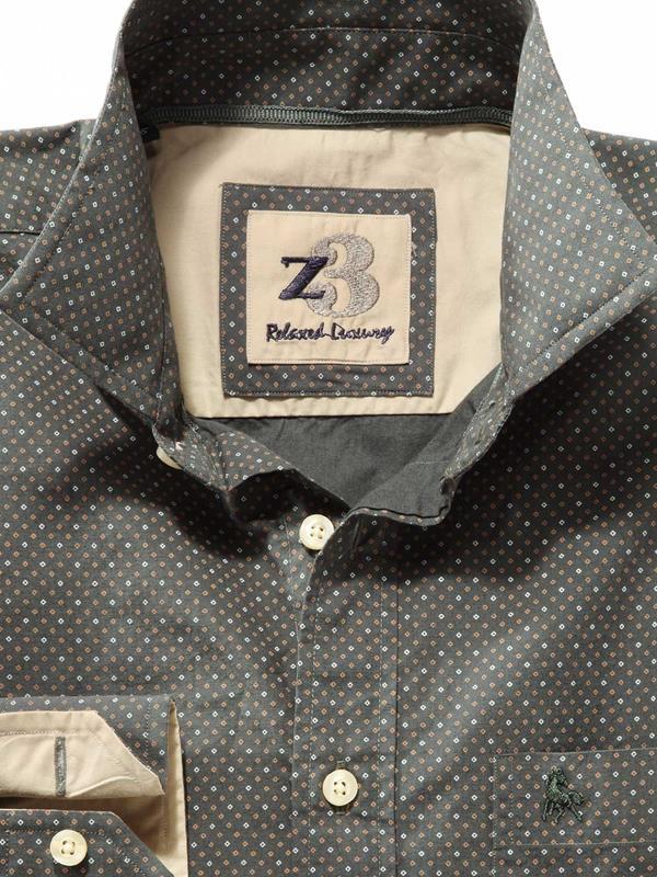 Grut Green Printed Full sleeve single cuff   Cotton Shirt