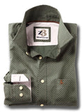 Modric Green Printed Full sleeve single cuff   Cotton Shirt