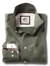 Modric Green Printed Full sleeve single cuff   Cotton Shirt