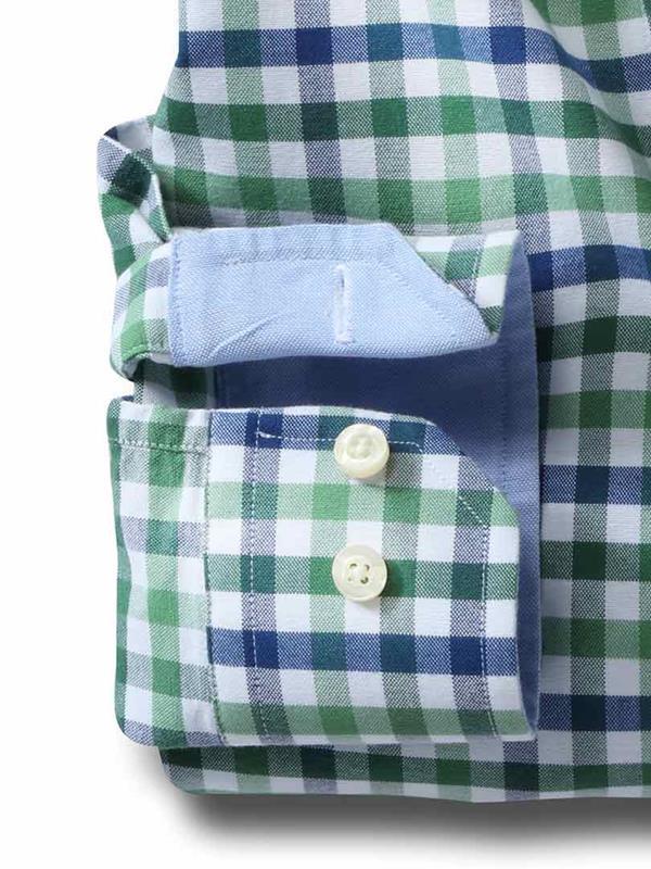Natadola Green Check Full sleeve single cuff   Cotton Shirt