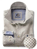 Seinfeld Green Printed Full sleeve single cuff   Cotton Shirt