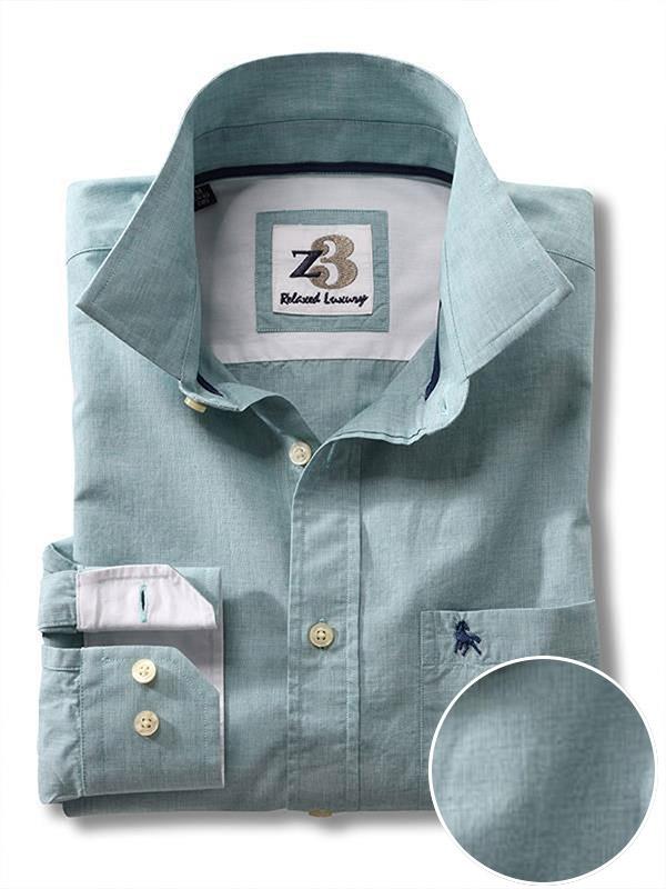 Captain Green Solid Full sleeve single cuff   Cotton Shirt