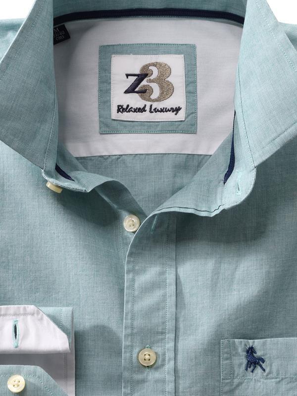 Captain Green Solid Full sleeve single cuff   Cotton Shirt
