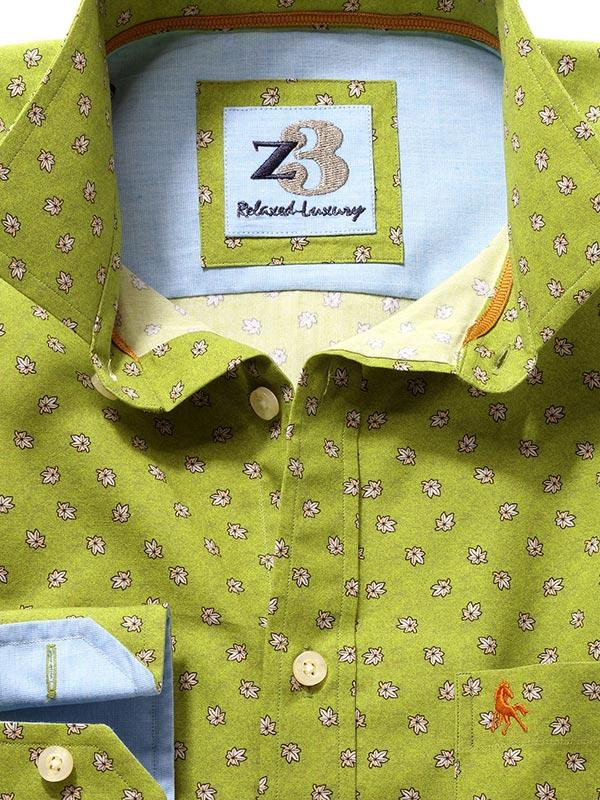 Maple Green Printed Full sleeve single cuff   Cotton Shirt